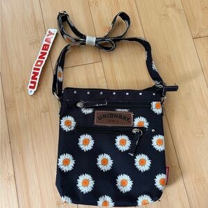 UNIONBAY Black Daisy Print Crossbody Bag